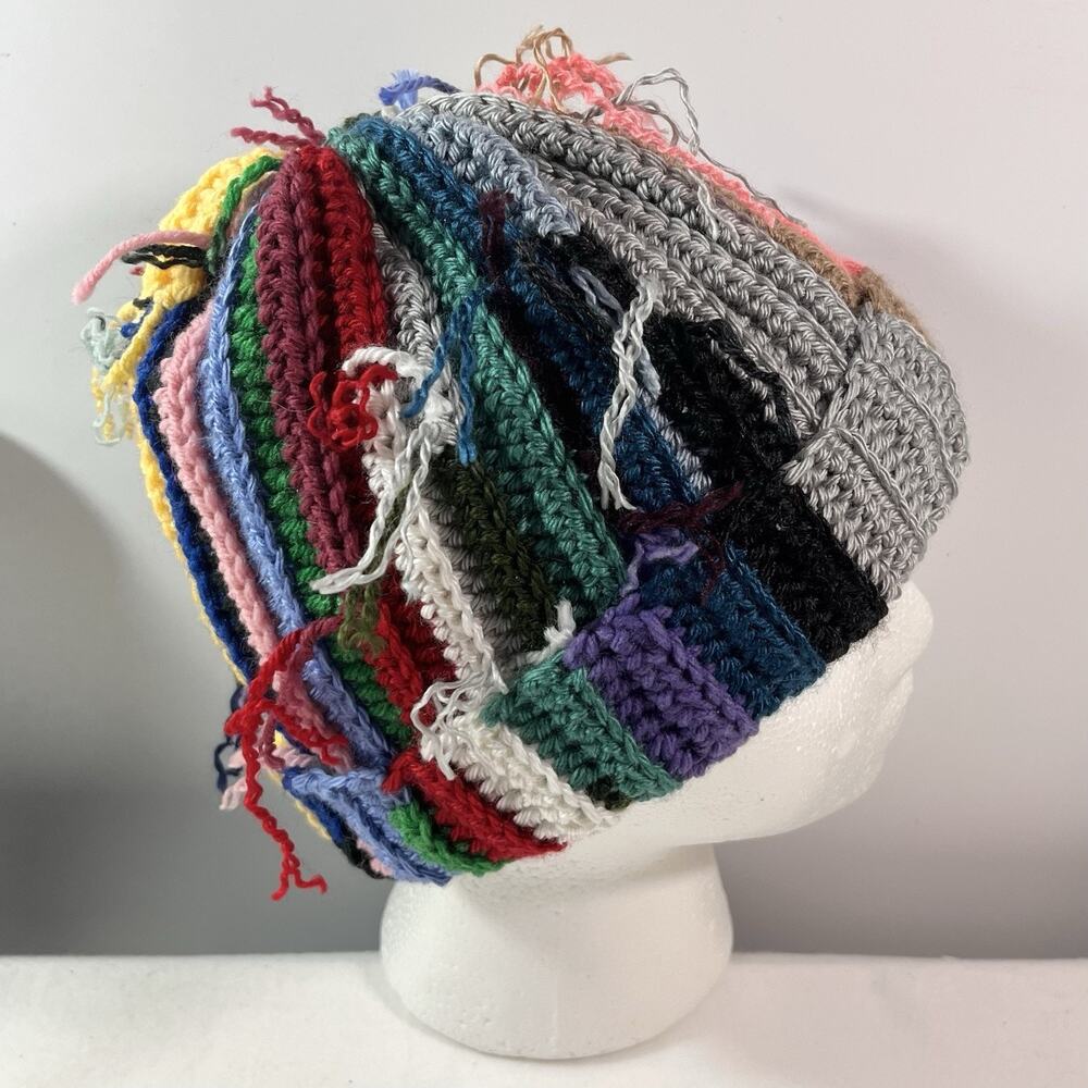 Handmade Crochet Scrap Yarn Beanie